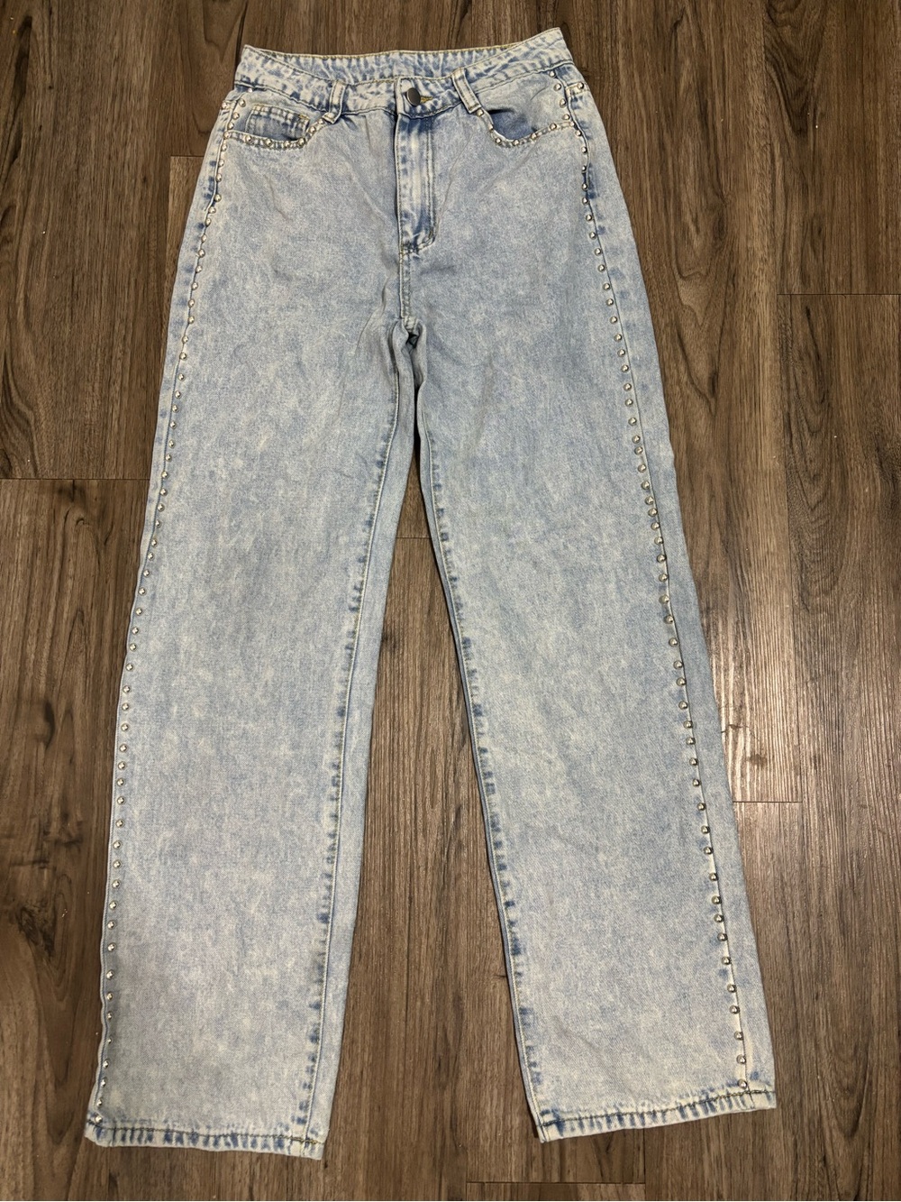 Light Wash Studded Jeans